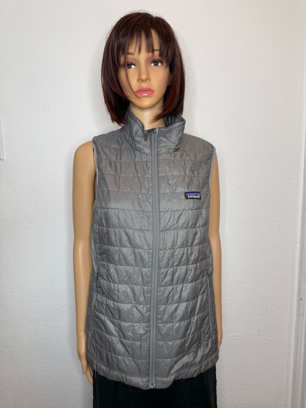 Patagonia Nano Puff Primaloft Light Zip Puffer Vest Women’s Size L Feather Gray